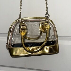 Gold/Clear Women's Stadium Handbag